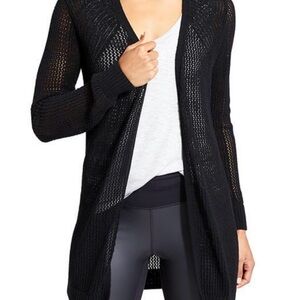 Women's Athleta Black Open Knit Sweater